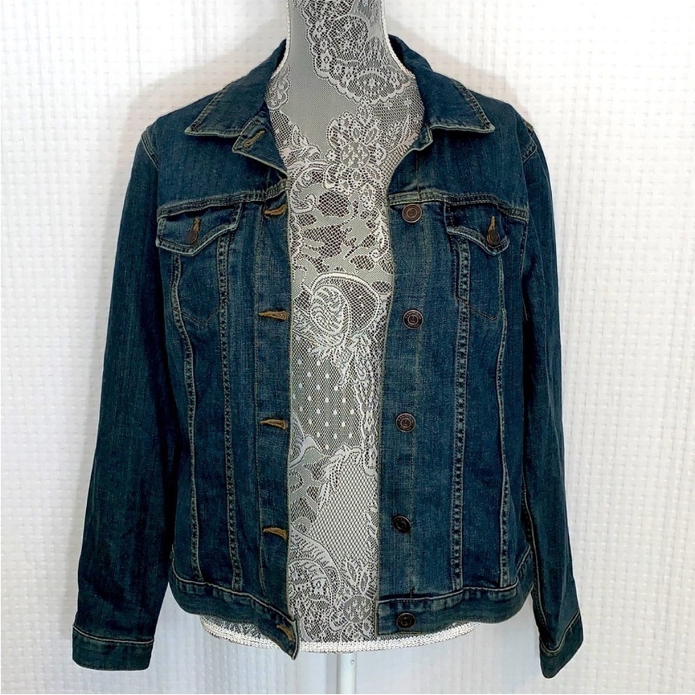 Lands End Women’s Blue Jean Jacket Sz M 10-12 EUC - Picture 4 of 7